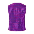thumbnail image 5 of Rhuody Hauts pour Garçons Col à Revers Sans Manches Enfants Paillettes Jazz Hop Danse de Rue Gilet Veste Scène Performance Fête Gilet Blouse Tenue Classique Violet 13-14 Ans, 5 of 5