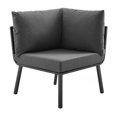 thumbnail image 3 of Modway Chaise d'Angle de Patio Extérieur en Aluminium, Gris/charbon, 3 of 6