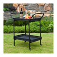 thumbnail image 4 of Jeco Wicker Patio Serving Cart in Black, 4 of 7