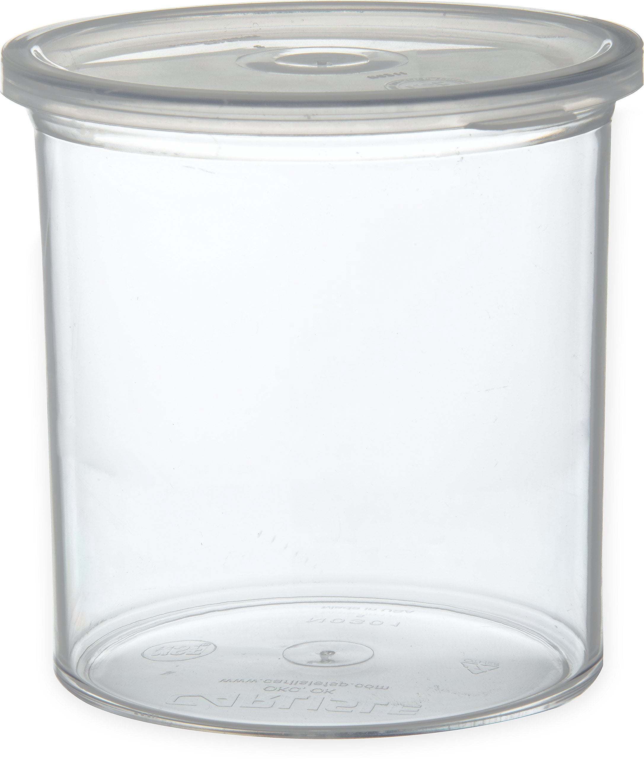 Carlisle FoodService Products Classic Contenant de Rangement Rond Type Crock avec Couvercle pour Cuisine, Restaurants, Maison, Plastique, 1,2 Pintes, Transparent