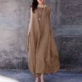 thumbnail image 2 of Pompotops Women's Summer Solid Color Soft Comfortable Sleeveless Vest Long Dress On Sale, 2 of 6