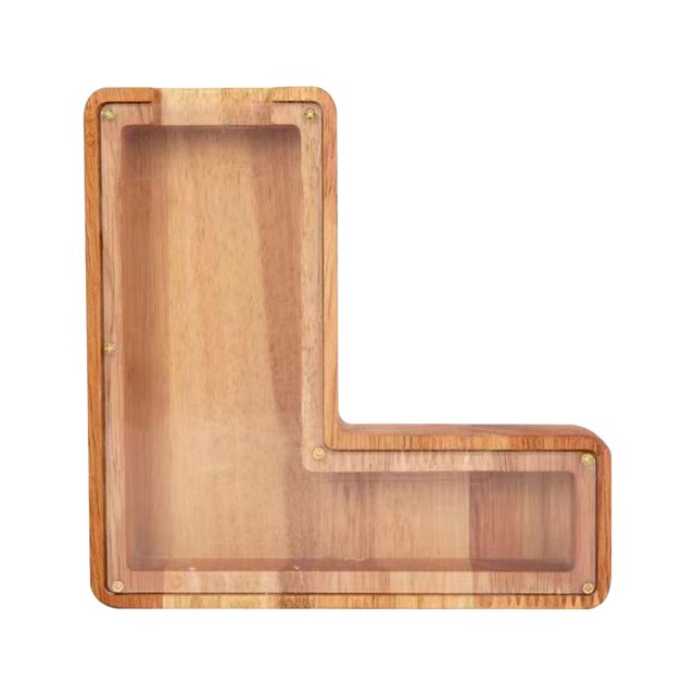 Birdeem Personalized Wooden Name Money Box Wooden Deposit Box Twenty Six English Letters