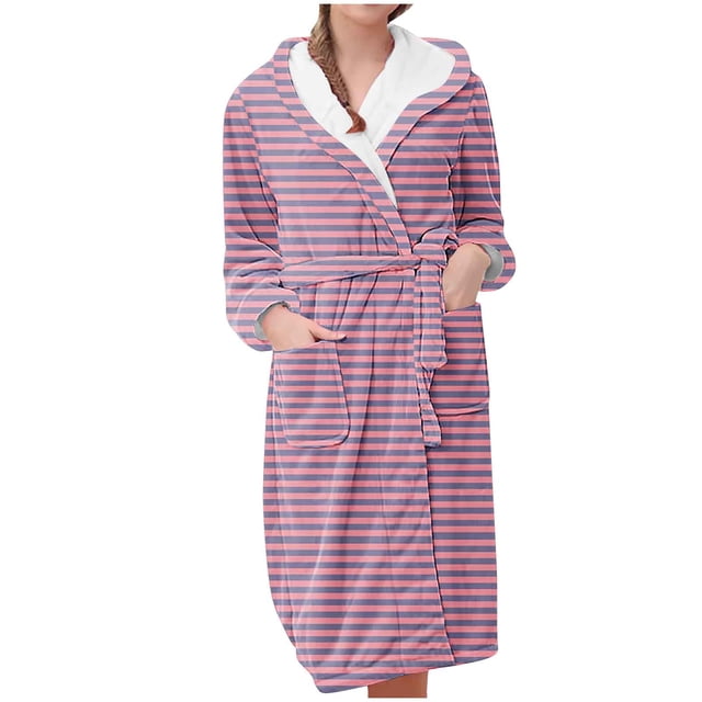 Birdeem Robes pour Femmes Vêtements d'Intérieur pour Femmes Flanelle Pyjamas à Capuche Peignoirs Longs Pyjamas et Pyjamas