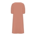 thumbnail image 4 of Liquidation d'Été 2025! Robe pour Femme Grande Taille, Liquidation de Robes d'Été pour Femmes, Combinaison d'Été pour Femme en Coton et Lin à Manches Courtes, Col en V, Manches Courtes, Jupe Longue, 4 of 5