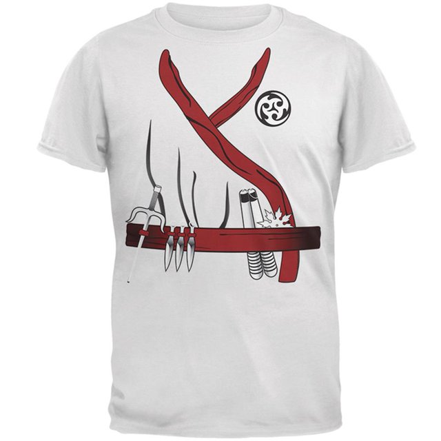 Halloween Red Clan Ninja Assassin Costume Mens T Shirt
