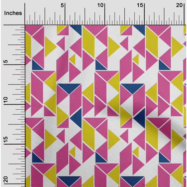 oneOone Cotton Flex Fabric Parallelogram & Triangle Geometric Print Fabric BTY 40 Inch Wide