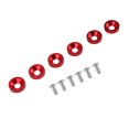 thumbnail image 4 of 6pcs Voiture Moto Plaque d'Immatriculation Cadre Garde-Boue Moteur Couvre Rondelle / Boulon Kit (Rouge), 4 of 11