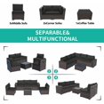 thumbnail image 5 of Kullavik Patio 6-Piece Steel Outdoor Wicker Sectional Sets with Cushions,Black, 5 of 5