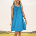 thumbnail image 2 of WEIYLL Robe de Fille Plage Cache-Maillot Sans Manches Débardeur Fin Couleur Unie Volants Robe Bleu Ciel 9-10 Ans, 2 of 4