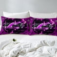 thumbnail image 3 of YST Purple Race Car Bed Sheets Queen Neon Honeycomb Racing Car Games Bedding Set For Kids Boys Girls,Racing Helmet Wheel Checkered Flag Fitted Sheet Soft Breathable Fitted Bed Sheets, 3 of 4