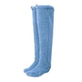 thumbnail image 2 of GUOOL over Knee High Fuzzy Protection Thick Warm Leg Cover Super Soft Thigh High Socks Blue, 2 of 9