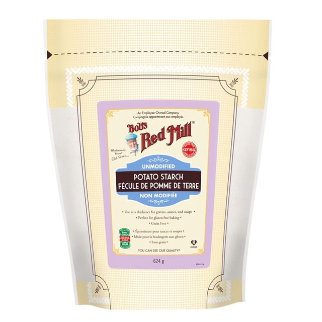 Bob's Red Mill Fécule de Pomme de Terre dans une Pochette Refermable beige et Lavande, Étiquetée Non Modifiée et Sans gluten, Pesant 624 g, Utilisée comme Épaississant pour sauces, sauces et Soupes, Idéale pour la Cuisson Sans gluten et Sans Grains.