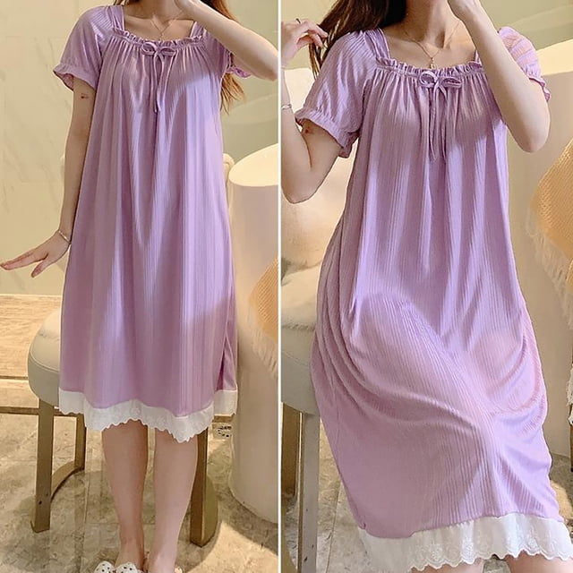 GZWYHT Chemises de Nuit pour Femmes Liquidation Vêtements de Nuit pour Femmes, Robe de Nuit pour Femmes Robes pour Dames Vêtements de Nuit, Chemises de Nuit et T-Shirts de Nuit pour Femmes, Lingerie Babydoll, Violet G