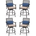 thumbnail image 1 of Costway Ensemble de 4 Tabourets de Bar Pivotants pour Patio avec Coussins, Accoudoirs et Bascule, 1 of 7