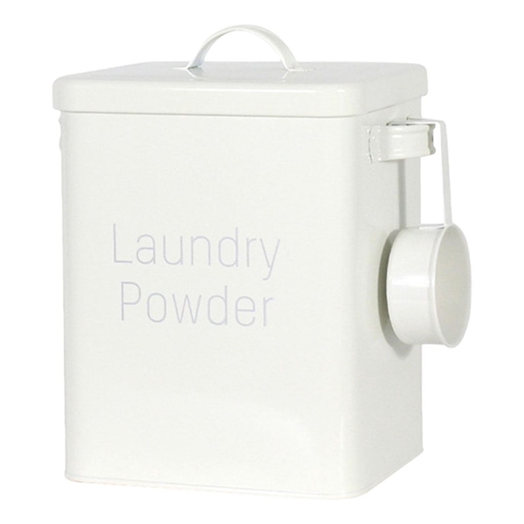 DOLITY Multipurpose Laundry Detergent Washing Power Tin Box with Spoon Large Storage Container 6L Bucket for Storing Pet Food Kitchen Bathroom