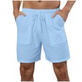 thumbnail image 2 of Mens Shorts, Mens Casual Solid Color Casual Drawstring Pockets Elastic Sports Shorts, 2 of 8