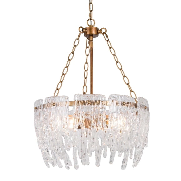 LNC Eternal 4-Light Antique Gold Pouring Water Inspiration Crystal Modern/Contemporary Chandelier, Kitchen, Dining Room, Foyer, Bedroom Chandelier Light,18"Wx24"H,JZRV7ZWM1CA384617|Walmart Canada