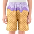 thumbnail image 1 of MIASHUI Garçons Filles Shorts à Imprimé Graphique Confortables d'Été Décontractés pour la Plage, Violet, 3-4 Ans, 1 of 4