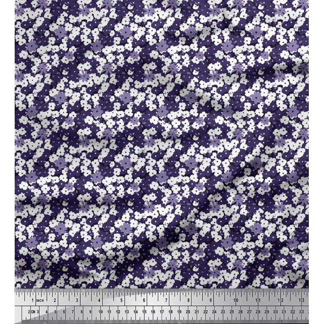 Soimoi Rayon Fabric Floral Shirting Decor Fabric Printed Yard 42 Inch Wide