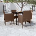 thumbnail image 1 of vidaXL 5 Piece Garden Dining Set with Cushions Brown and Black, 1 of 4