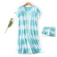 thumbnail image 2 of 2025 Chemise de Nuit en Coton pour Femmes Vêtements de Nuit Coton Robes de Nuit Manches Courtes Manches Courtes Chemise Décontractée Robe de Pyjama pour Femmes Imprimé, 2 of 3
