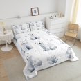 thumbnail image 4 of Polar Bear Comforter Sets Twin Size,Arctic Animal Bedding Set,Cartoon Polar Bear Down Comforter,Love Heart Bed Set, 4 of 7