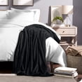 thumbnail image 5 of Bare Home Microplush Fleece Blanket - 300 GSM - Fuzzy Microfleece - Soft & Plush - Throw/Travel, Black, 5 of 5
