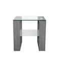 thumbnail image 3 of Caleb Grey Wood Side End Table with Glass Shelf, 3 of 8