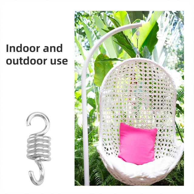 ETHZZLE 4Pcs Hammock Swing Chair Spring Heavy Duty Metal Silver for Outdoor Activities