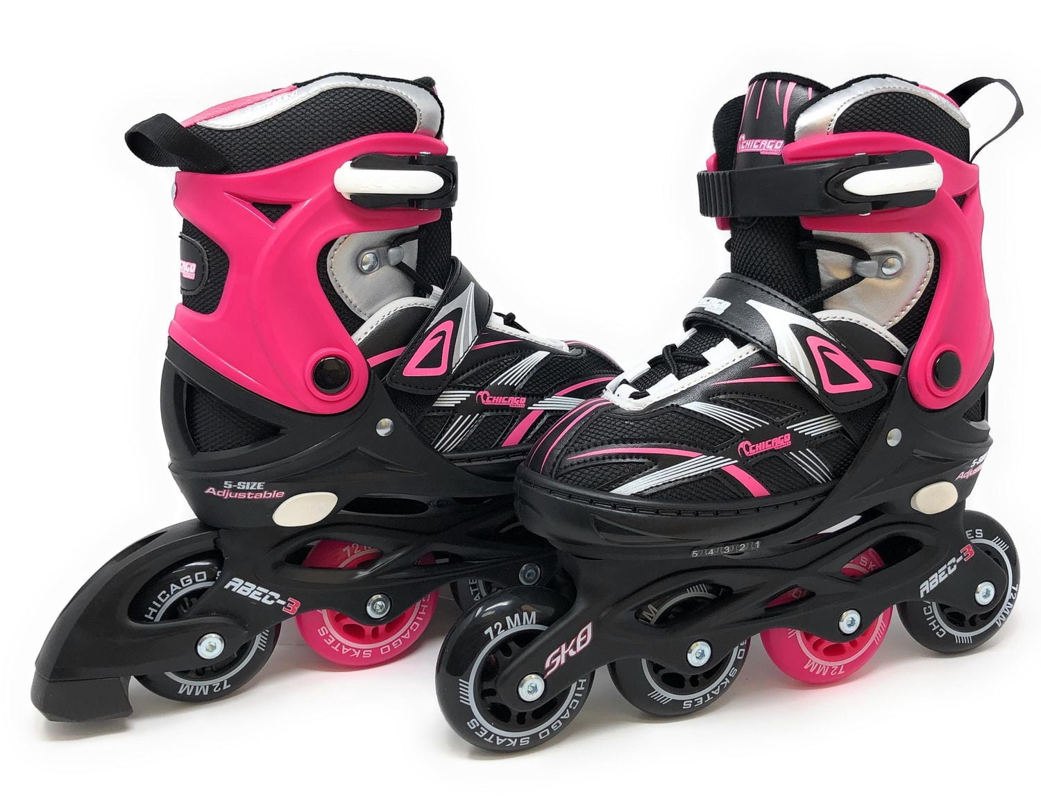 Chicago Skates - Patins à roues alignées Roses ajustables MA7