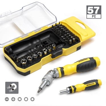 WorkPro ensemble de 57pièces Flex et précision pour tournevis, cliquet, douilles Dr. 1/4" et embouts pour tournevis