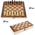 thumbnail image 4 of Wooden Chess Set, 3 in 1, Portable Wooden Chess Board, Chess Board Set Foldable, Chess Set For Party Family Activities, Chess Game, Chess Chess Board, 4 of 4