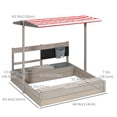 thumbnail image 3 of Outsunny Kids Sandbox with Cover, Wooden Sand Box Outdoor, Grey, 3 of 9