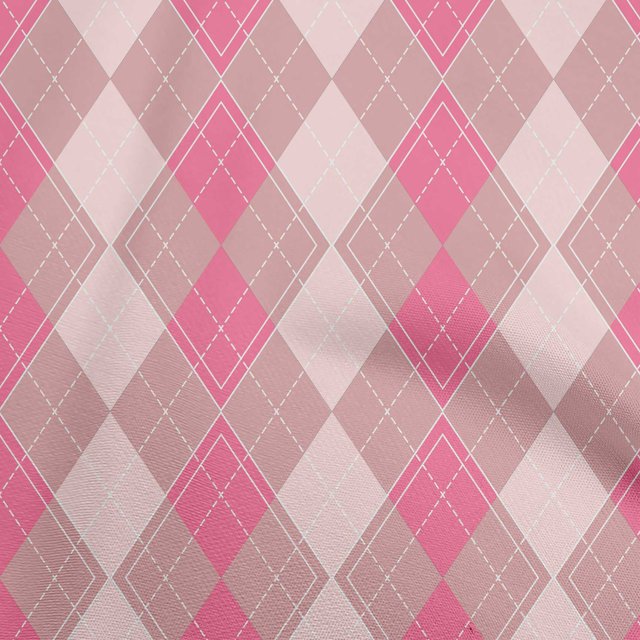 oneOone Cotton Silk Light Pink Fabric Check Craft Projects Decor Fabric Printed By The Yard 42 Inch Wide