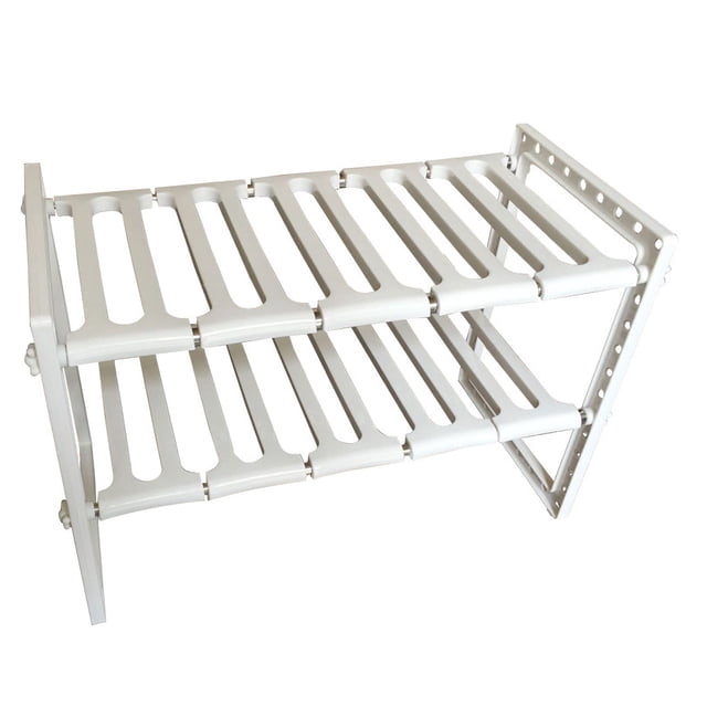 2 Tier Expandable Cabinet Shelf Under Sink Retractable Kitchen Shelf Kitchen Counter Rack Organizer Multipurpose Pantry Bathroom Storage Rack