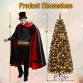thumbnail image 3 of Gymax 6 FT Pre-lit Black Halloween Tree Artificial PVC Slim Pencil Christmas Tree, 3 of 10