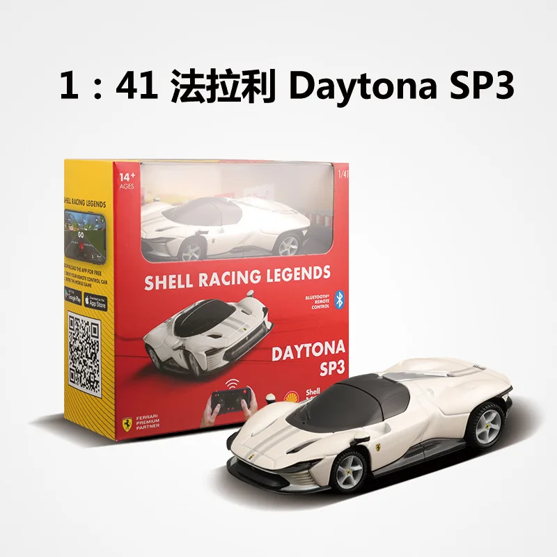 Voiture Télécommandée Bluetooth Ferrari 1:41 Modèle Miniature en Alliage Ferrari Voiture Rc Jouet Cadeau pour Enfant Daytona SP3 Blanc