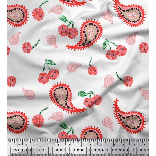 Soimoi Rayon Fabric Floral & Paisley Decor Fabric Printed Yard 56 Inch Wide