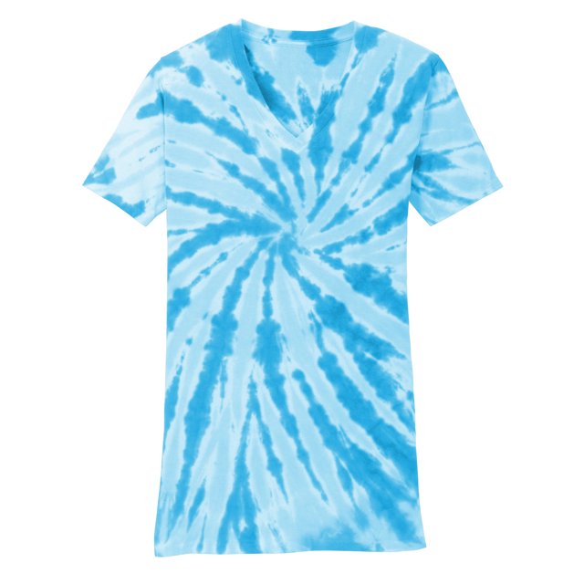 Gravity Threads Womens Tie-Dye V-Neck Shirt - Turquoise - Medium