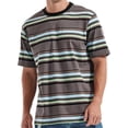 thumbnail image 1 of Pitauce T-Shirt à Rayures pour Homme Coupe Ample Col Ras du Cou Manches Courtes T-Shirts Décontractés Vintage Chandail Moulant, 1 of 2