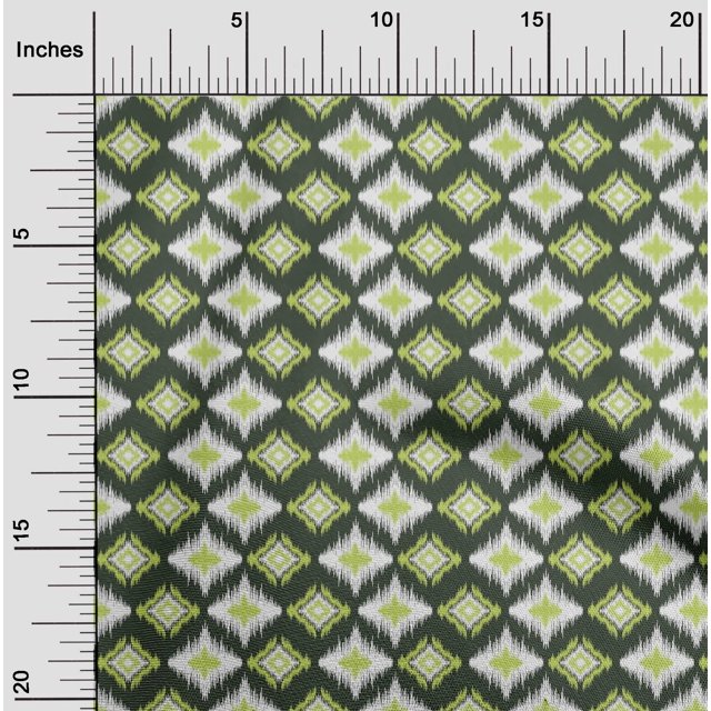 oneOone Cotton Poplin Fabric Geometric Ikat Print Fabric BTY 56 Inch Wide