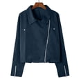 thumbnail image 4 of CEHVOM Women Long Sleeve Open Front Short Cardigan Zipper Jacket Coat Top, 4 of 8