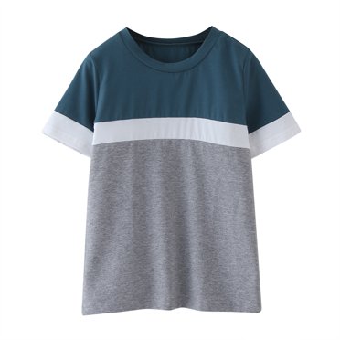B91xZ Girls and Toddler Cotton Casual Graphic Summer Crewneck Tunic Tops,Blue 9-12 Years