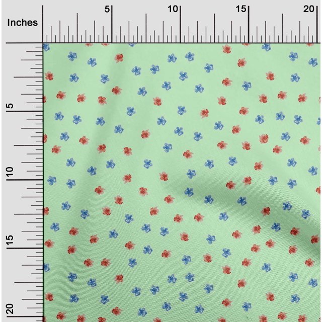 oneOone Cotton Poplin Fabric Artistic Floral Flower Decor Fabric Printed BTY 42 Inch Wide