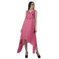 thumbnail image 2 of Moomaya Robe de Plage pour Femmes Sans Manches en Rayonne Unie à Ourlet Asymétrique pour Fête, 2 of 5