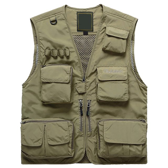 CAROOTU Veste de Pêche à Séchage Rapide en Plein Air Multi-Poche Respirante en Mesh de Randonnée