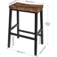 thumbnail image 3 of HOOBRO Bar Stools, Set of 2 Bar Chairs, Saddle Stools, Kitchen Counter Stools with Footrests, Industrial Stools for Dining Room, Kitchen, Counter, Bar, Rustic Brown and B, 3 of 8