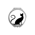 thumbnail image 1 of Elegant Black Cat Animal Outline Hand Compact Mirror Round Portable Pocket Glass, 1 of 3