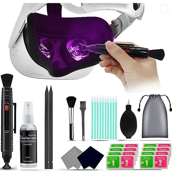 VR Headset Cleaning Kit Compatible with Vision Pro/Quest 3 - Lens Pen Cleaner Kit, Lens Cleaning Kit for VR Headset/Xbox/Camera