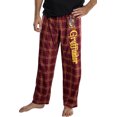 thumbnail image 1 of Harry Potter Adult Mens' Gryffindor House Crest Plaid Pajama Pants (Large), 1 of 3